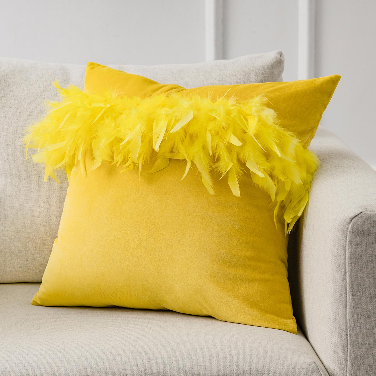 Feather throw discount pillows for couch