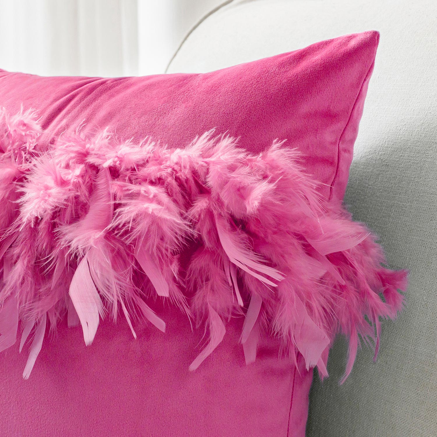 Pink 2025 feather cushion