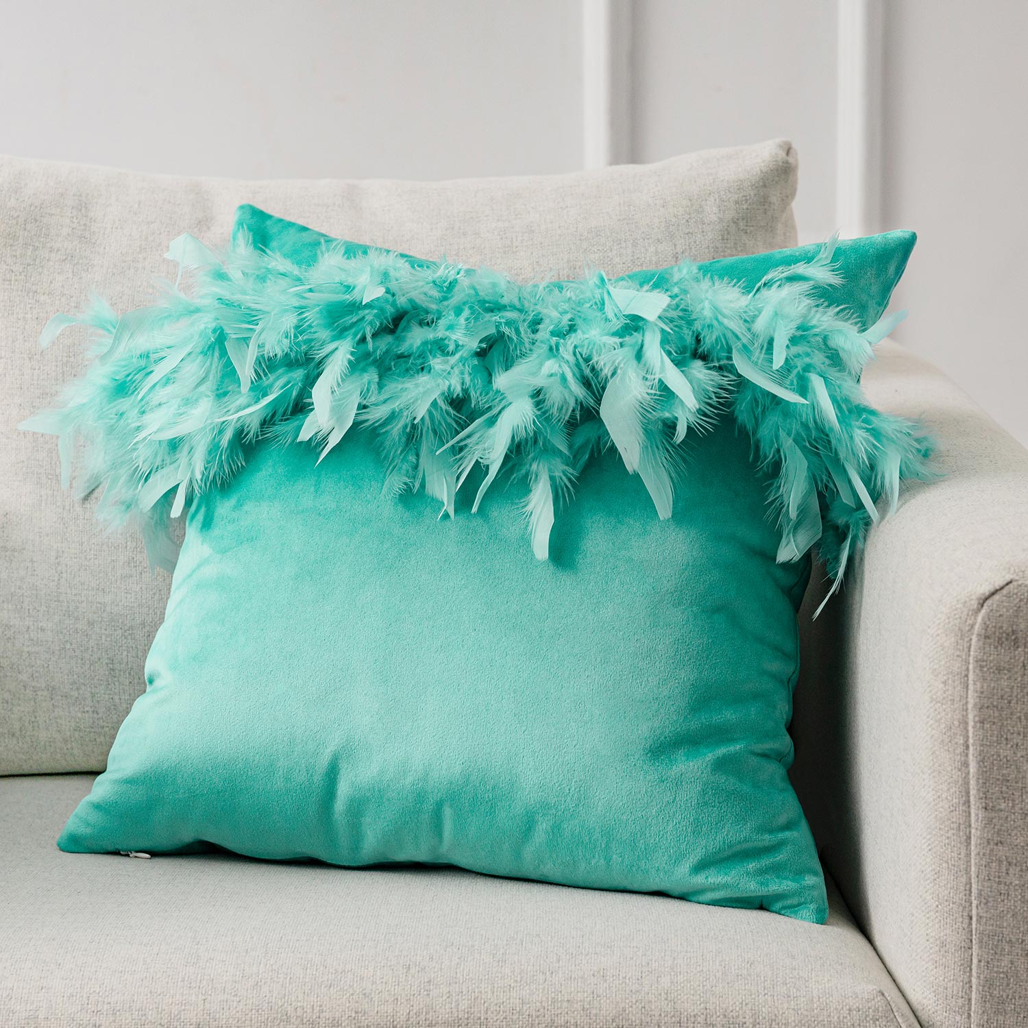 Feather accent pillows hotsell